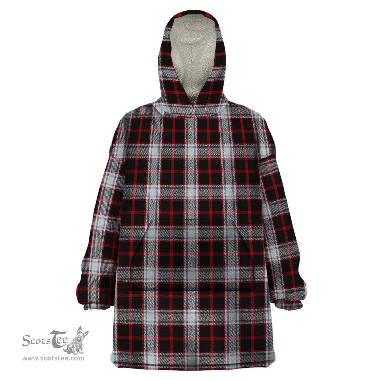 Scottish Merrilees Clan Tartan Snuggie Hoodie Plaid Wearable Blanket Hoodie