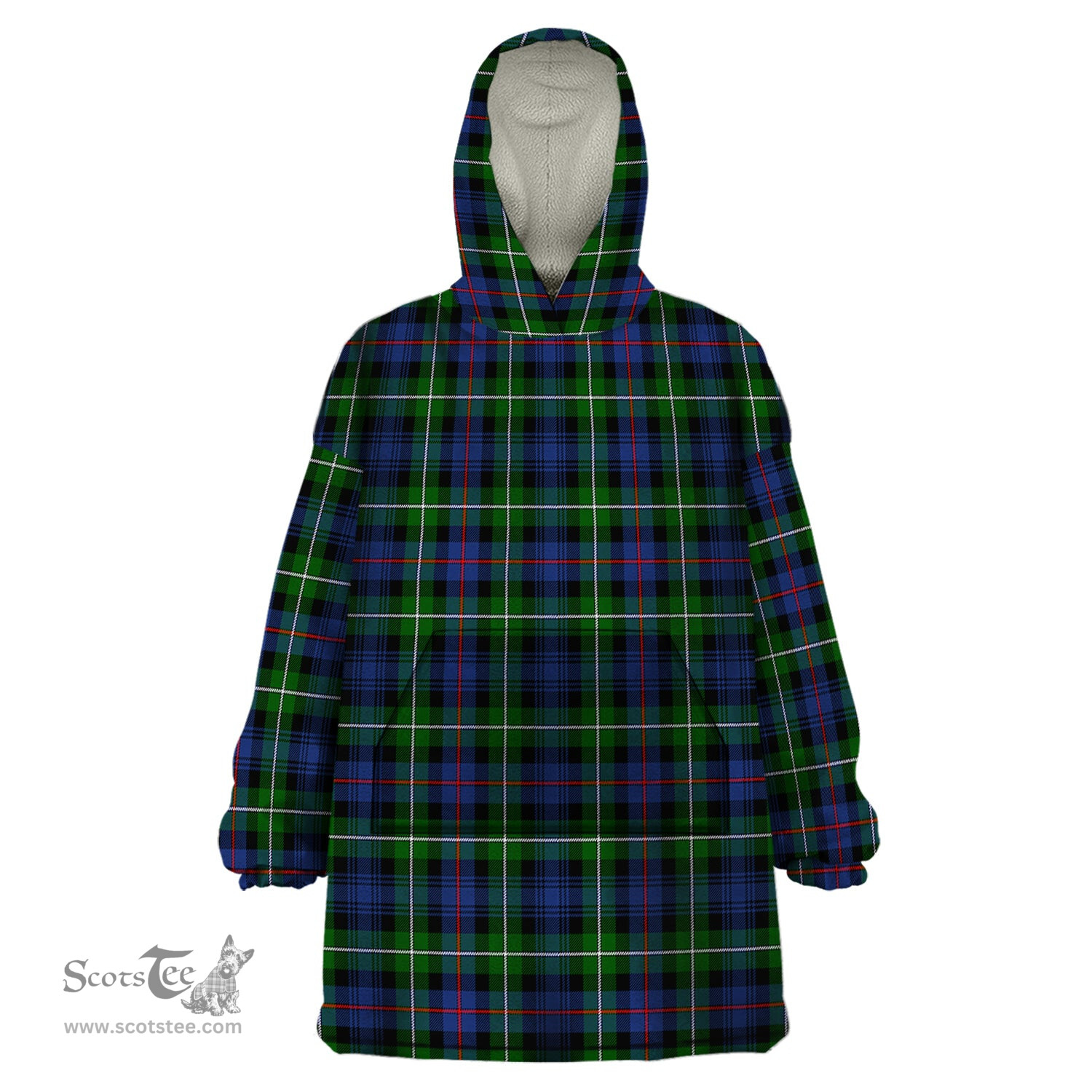 Scottish MacKenzie Modern Clan Tartan Snuggie Hoodie Plaid Wearable Blanket Hoodie