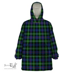 Scottish MacKenzie Modern Clan Tartan Snuggie Hoodie Plaid Wearable Blanket Hoodie