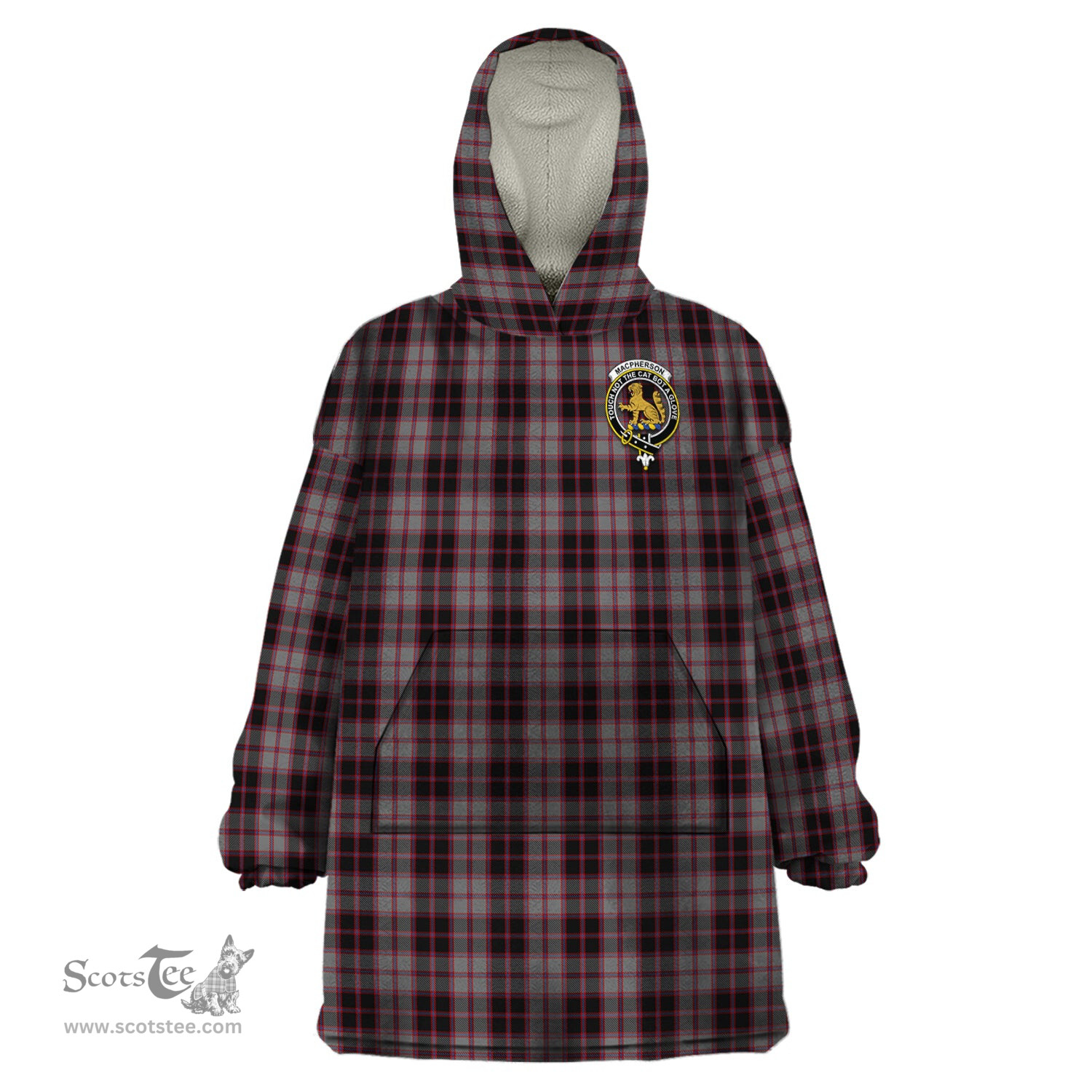 Scottish MacPherson Hunting Clan Family Crest Tartan Snuggie Hoodie Plaid Wearable Blanket Hoodie