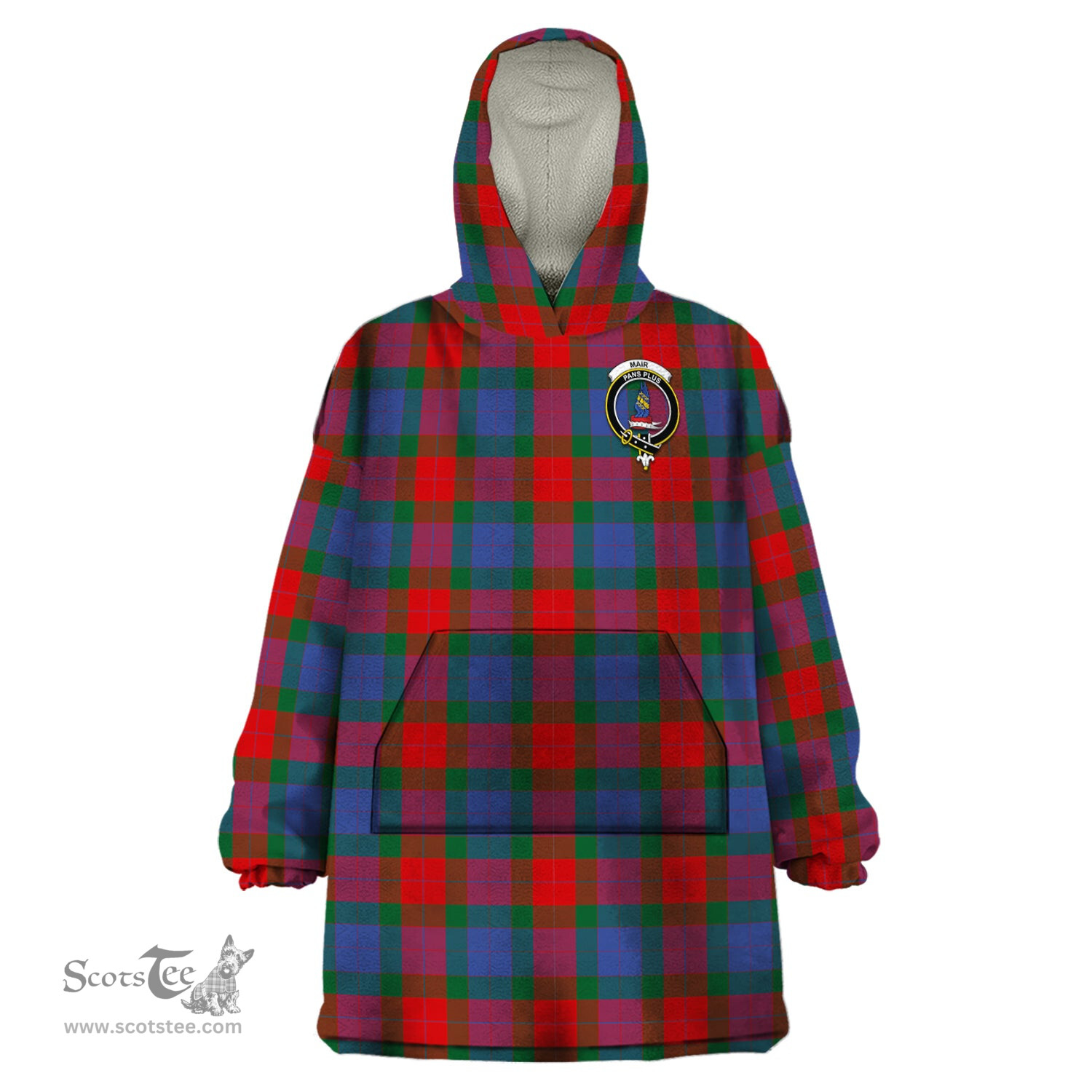 Scottish Mar Clan Family Crest Tartan Snuggie Hoodie Plaid Wearable Blanket Hoodie