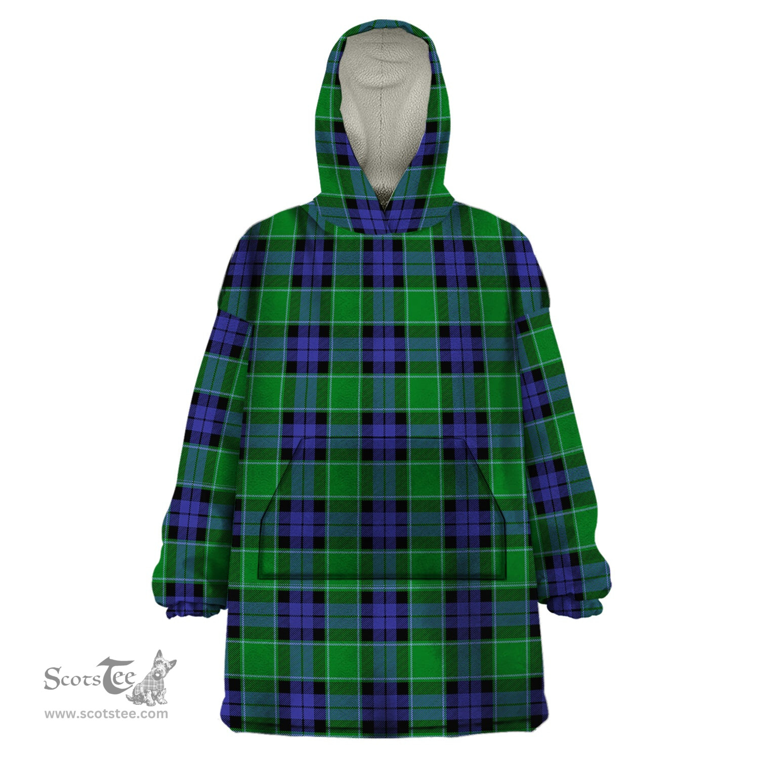 Scottish Monteith Clan Tartan Snuggie Hoodie Plaid Wearable Blanket Hoodie