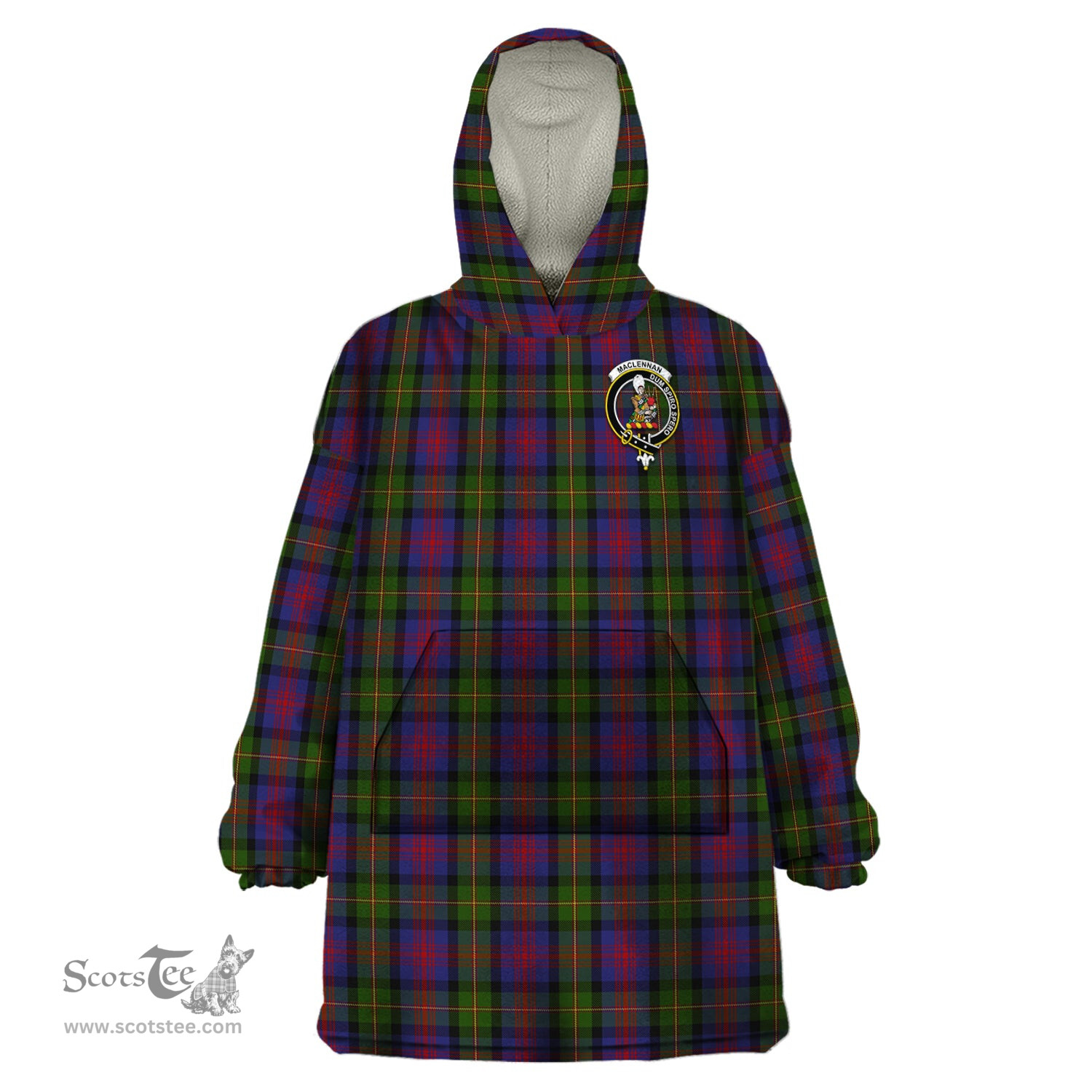 Scottish MacLennan Clan Family Crest Tartan Snuggie Hoodie Plaid Wearable Blanket Hoodie