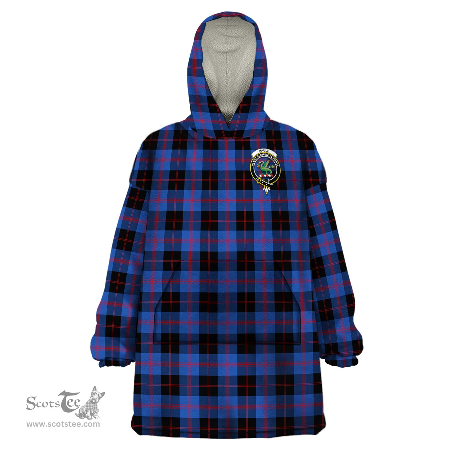 Scottish Maule Clan Family Crest Tartan Snuggie Hoodie Plaid Wearable Blanket Hoodie