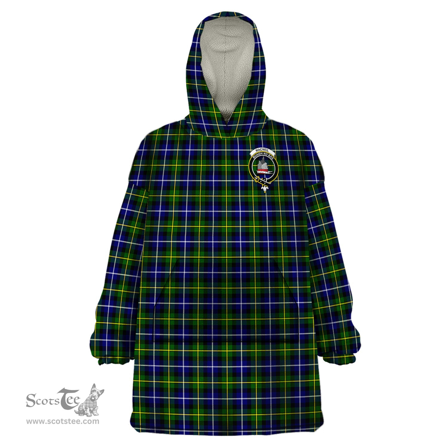 Scottish MacNeil of Barra Modern Clan Family Crest Tartan Snuggie Hoodie Plaid Wearable Blanket Hoodie