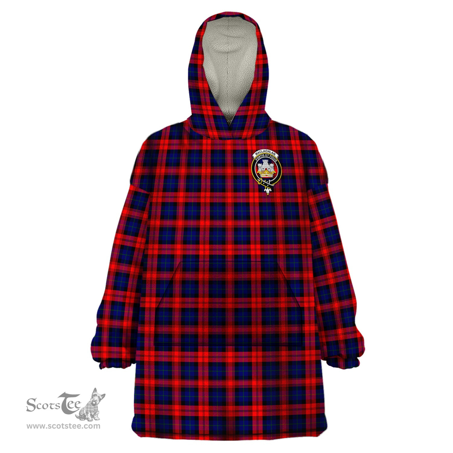 Scottish MacLachlan Modern Clan Family Crest Tartan Snuggie Hoodie Plaid Wearable Blanket Hoodie