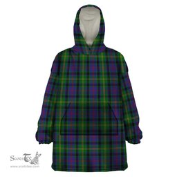 Scottish Maresh Clan Tartan Snuggie Hoodie Plaid Wearable Blanket Hoodie