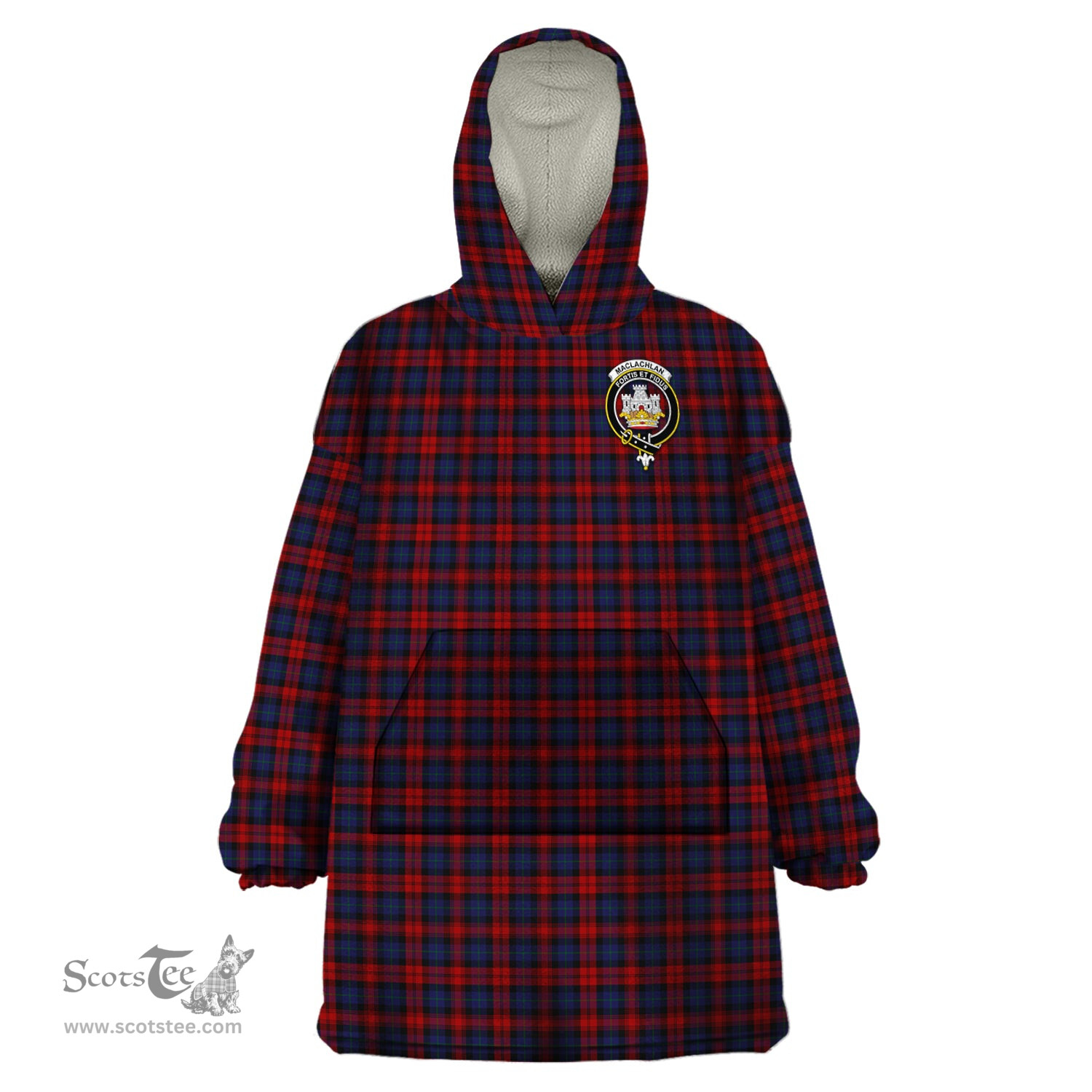 Scottish MacLachlan Clan Family Crest Tartan Snuggie Hoodie Plaid Wearable Blanket Hoodie