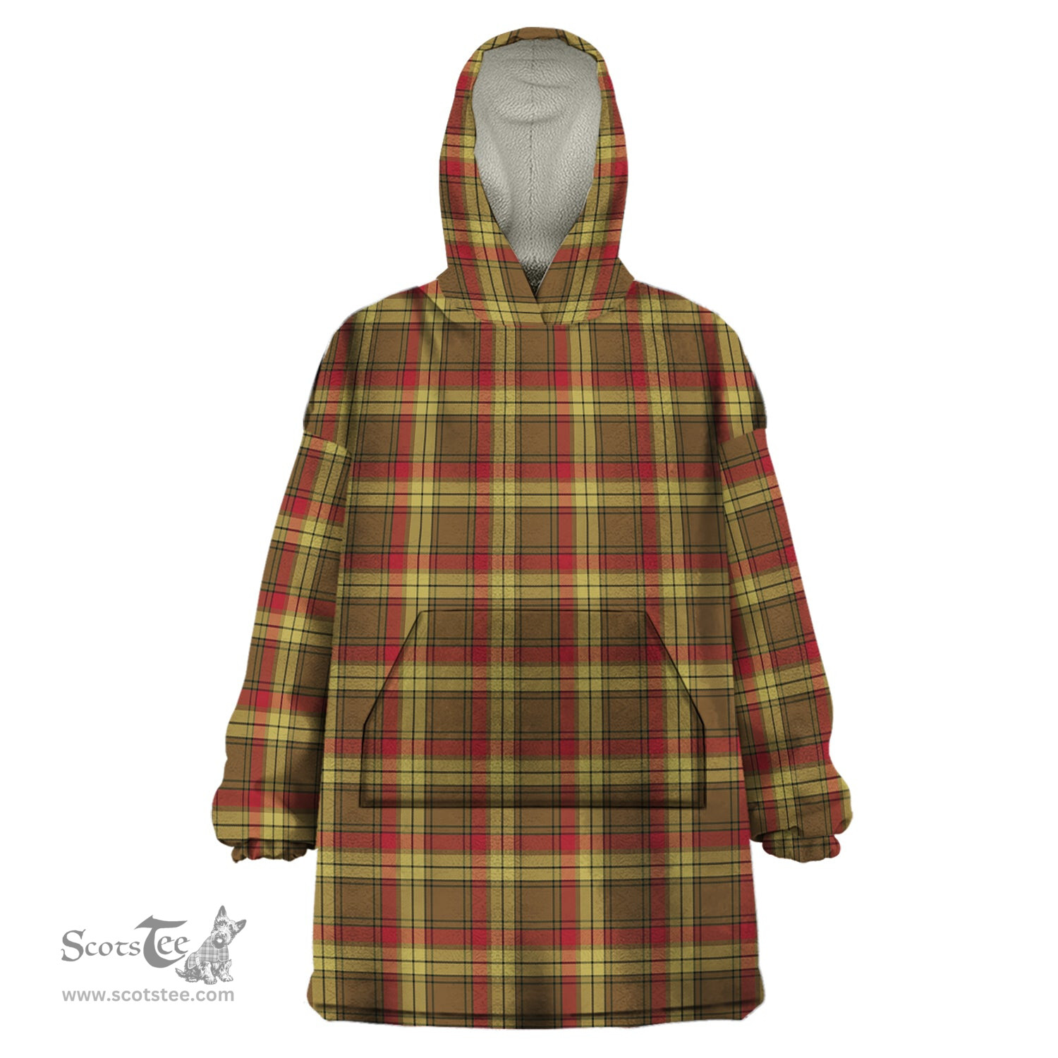 Scottish MacMillan Old Weathered Clan Tartan Snuggie Hoodie Plaid Wearable Blanket Hoodie
