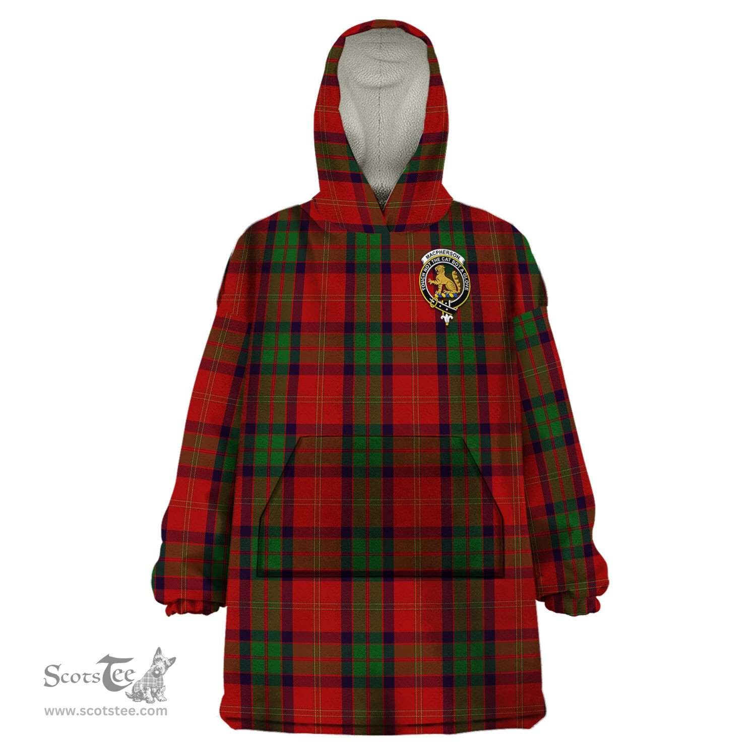 Scottish MacPherson of Cluny Clan Family Crest Tartan Snuggie Hoodie Plaid Wearable Blanket Hoodie