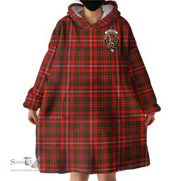 Scottish MacKinnon Modern Clan Family Crest Tartan Snuggie Hoodie Plaid Wearable Blanket Hoodie