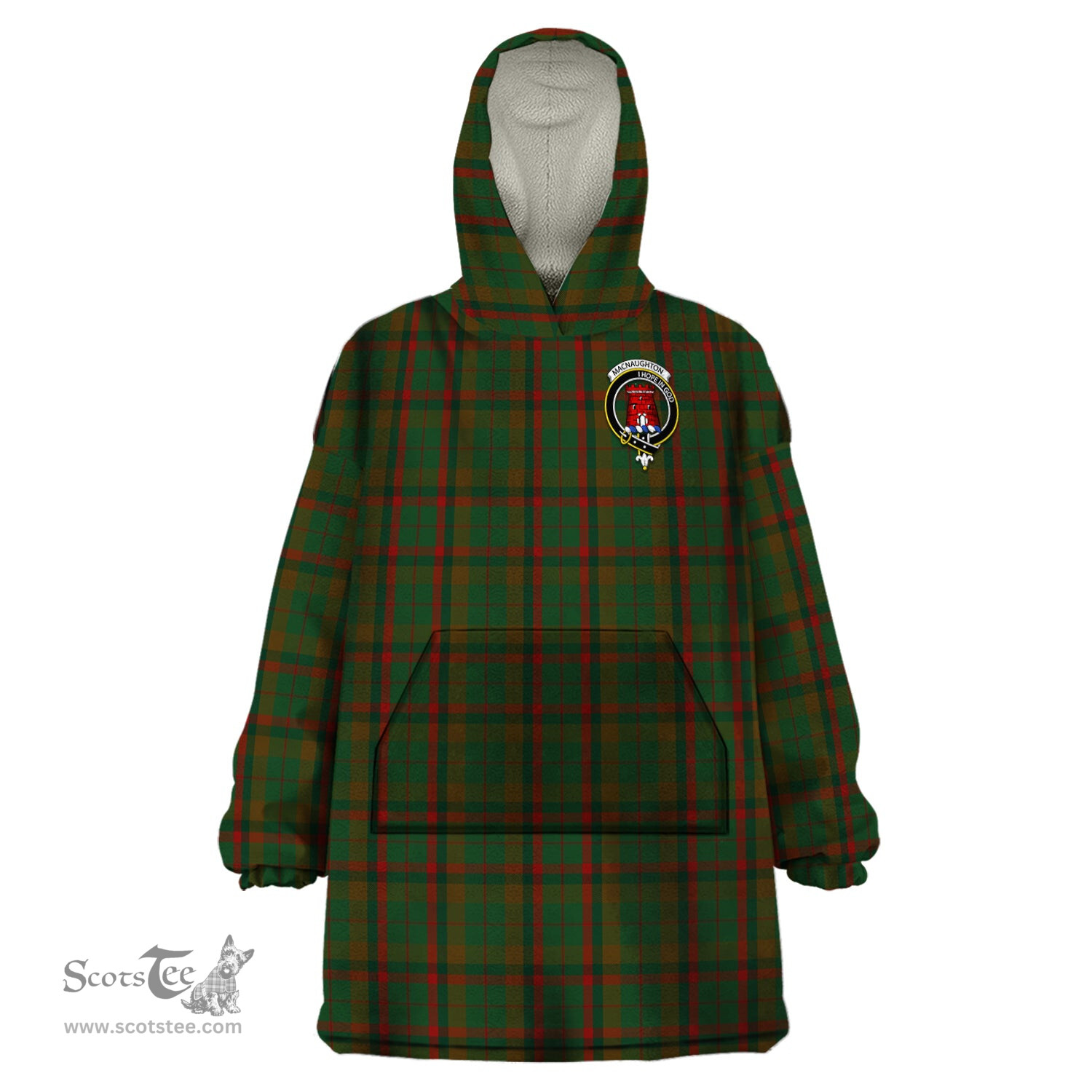 Scottish Macnaughton Hunting Clan Family Crest Tartan Snuggie Hoodie Plaid Wearable Blanket Hoodie