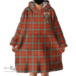 Scottish Morrison Red Ancient Clan Family Crest Tartan Snuggie Hoodie Plaid Wearable Blanket Hoodie