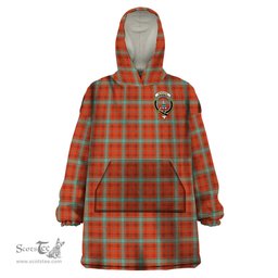 Scottish Morrison Red Ancient Clan Family Crest Tartan Snuggie Hoodie Plaid Wearable Blanket Hoodie