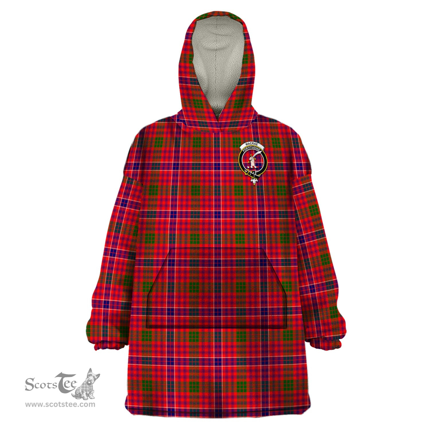 Scottish MacRae Modern Clan Family Crest Tartan Snuggie Hoodie Plaid Wearable Blanket Hoodie