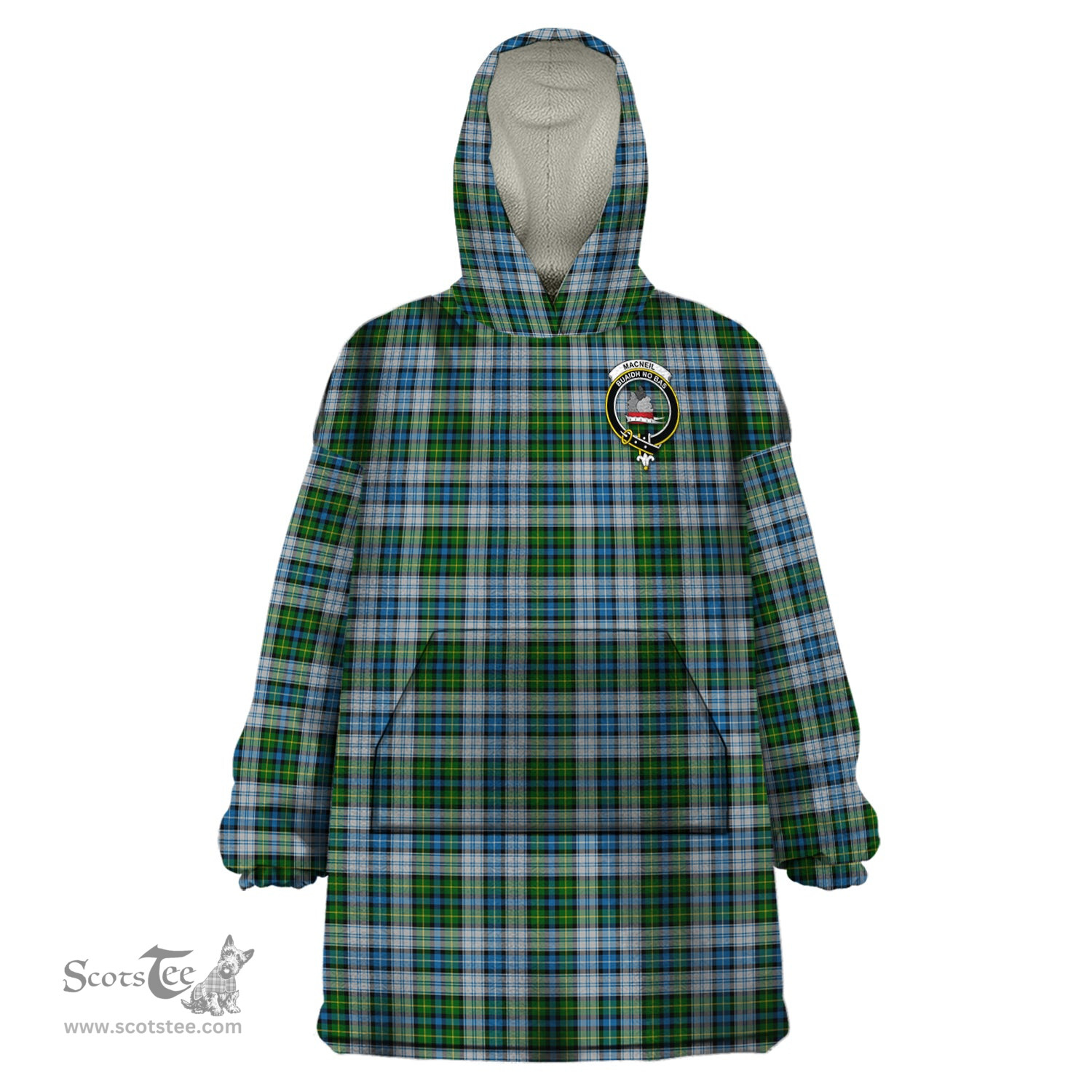 Scottish MacNeil Dress Clan Family Crest Tartan Snuggie Hoodie Plaid Wearable Blanket Hoodie