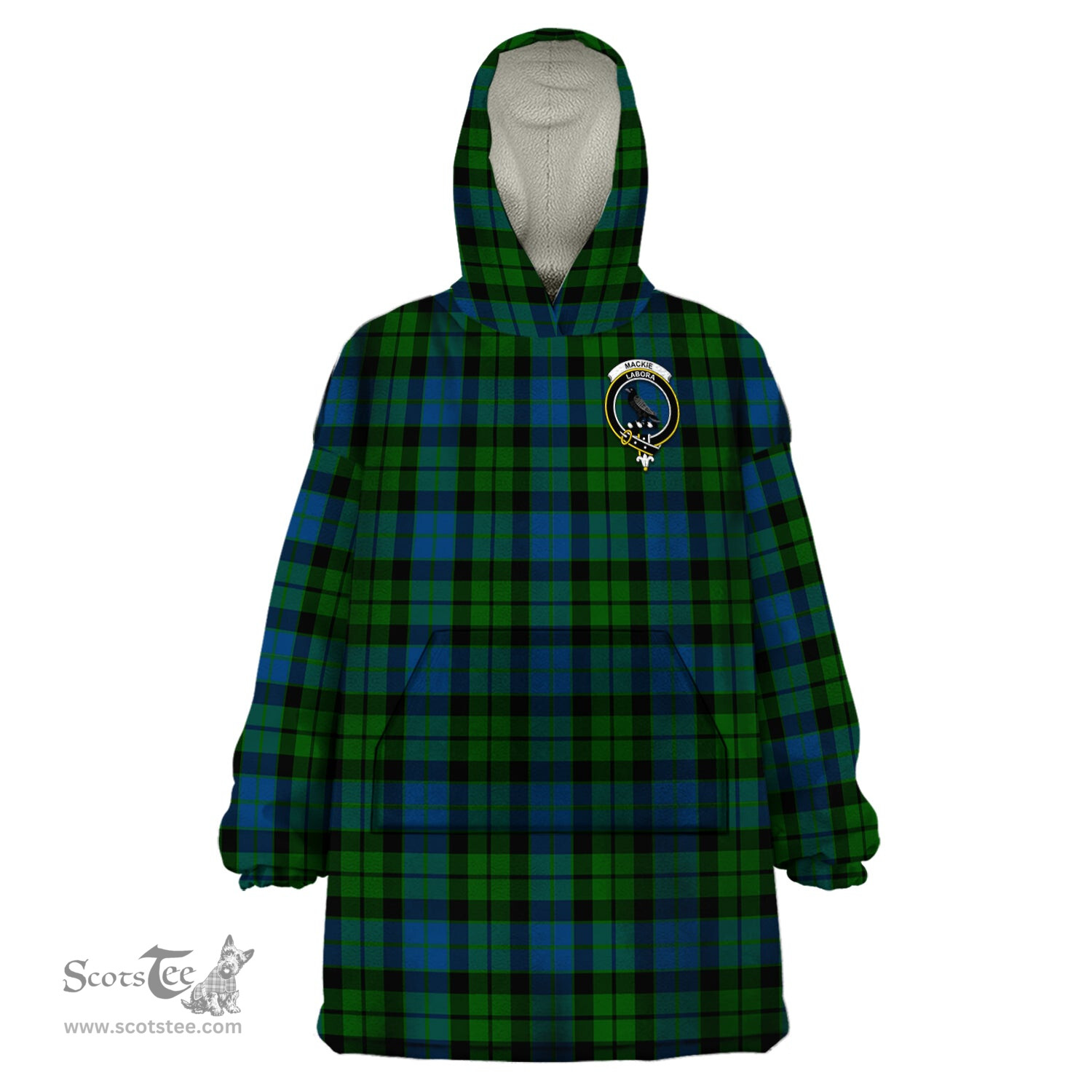 Scottish MacKie Clan Family Crest Tartan Snuggie Hoodie Plaid Wearable Blanket Hoodie