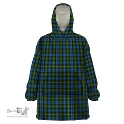 Scottish Mackenzie Clan Tartan Snuggie Hoodie Plaid Wearable Blanket Hoodie