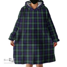 Scottish MacKenzie Hunting Green Clan Tartan Snuggie Hoodie Plaid Wearable Blanket Hoodie