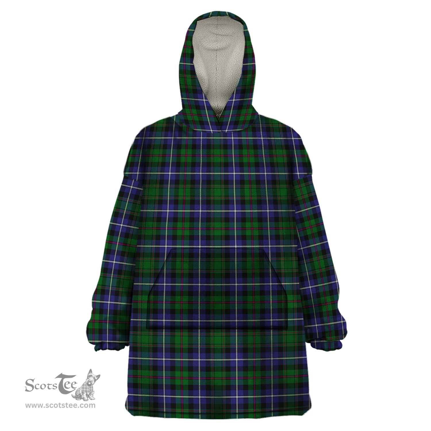 Scottish MacRow Hunting Clan Tartan Snuggie Hoodie Plaid Wearable Blanket Hoodie