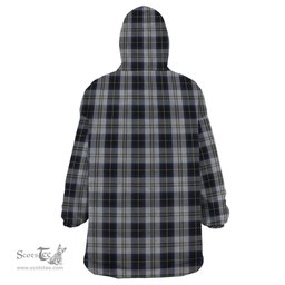 Scottish Menzies Black Dress Clan Tartan Snuggie Hoodie Plaid Wearable Blanket Hoodie