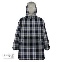Scottish Menzies Black Dress Clan Tartan Snuggie Hoodie Plaid Wearable Blanket Hoodie