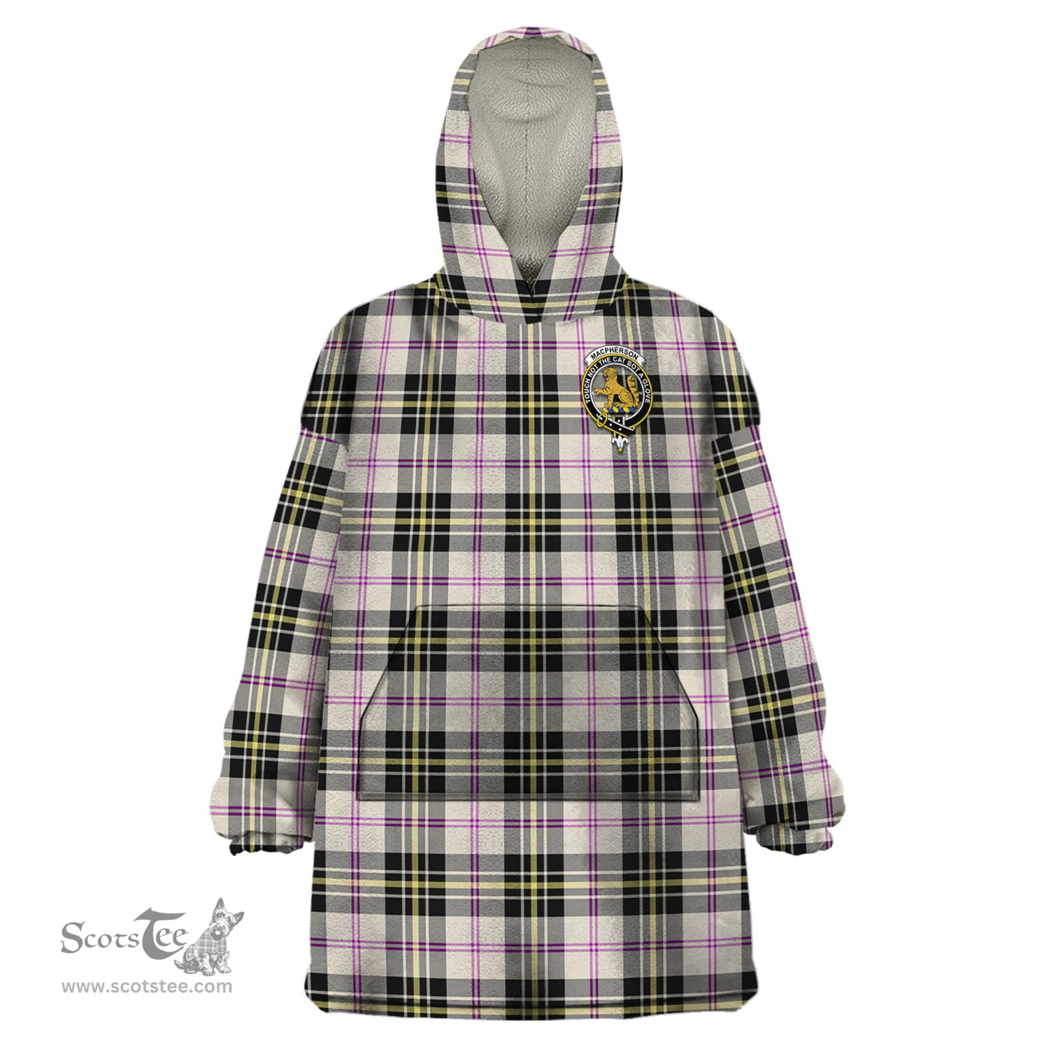 Scottish MacPherson Dress Ancient Clan Family Crest Tartan Snuggie Hoodie Plaid Wearable Blanket Hoodie