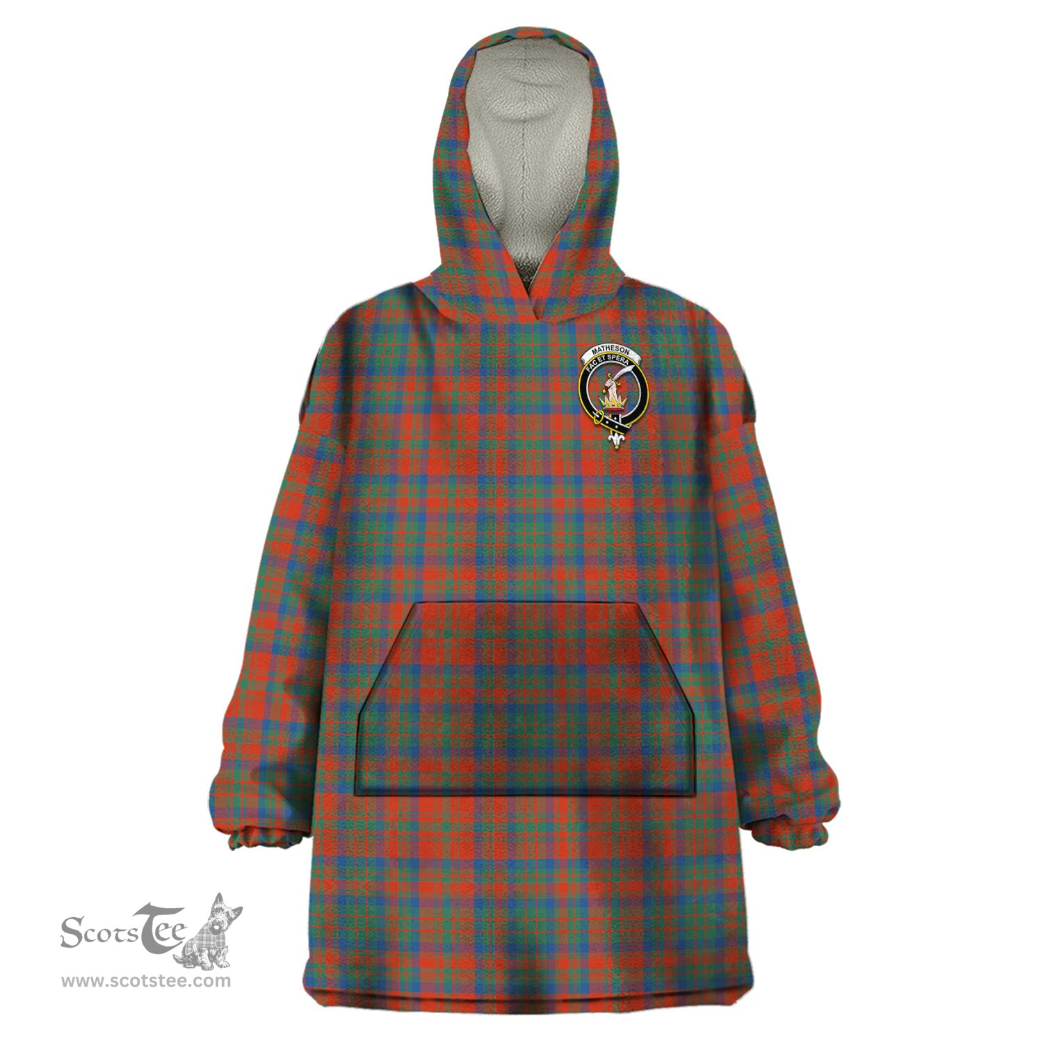 Scottish Matheson Ancient Clan Family Crest Tartan Snuggie Hoodie Plaid Wearable Blanket Hoodie