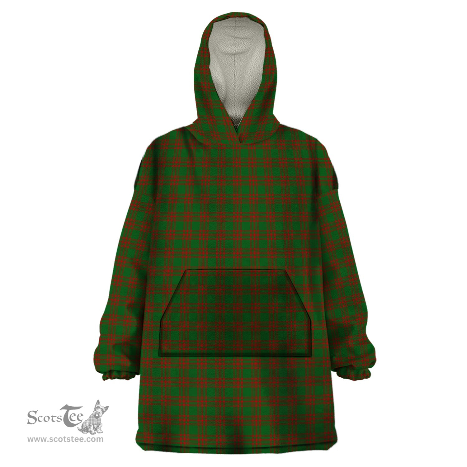 Scottish Menzies Clan Tartan Snuggie Hoodie Plaid Wearable Blanket Hoodie