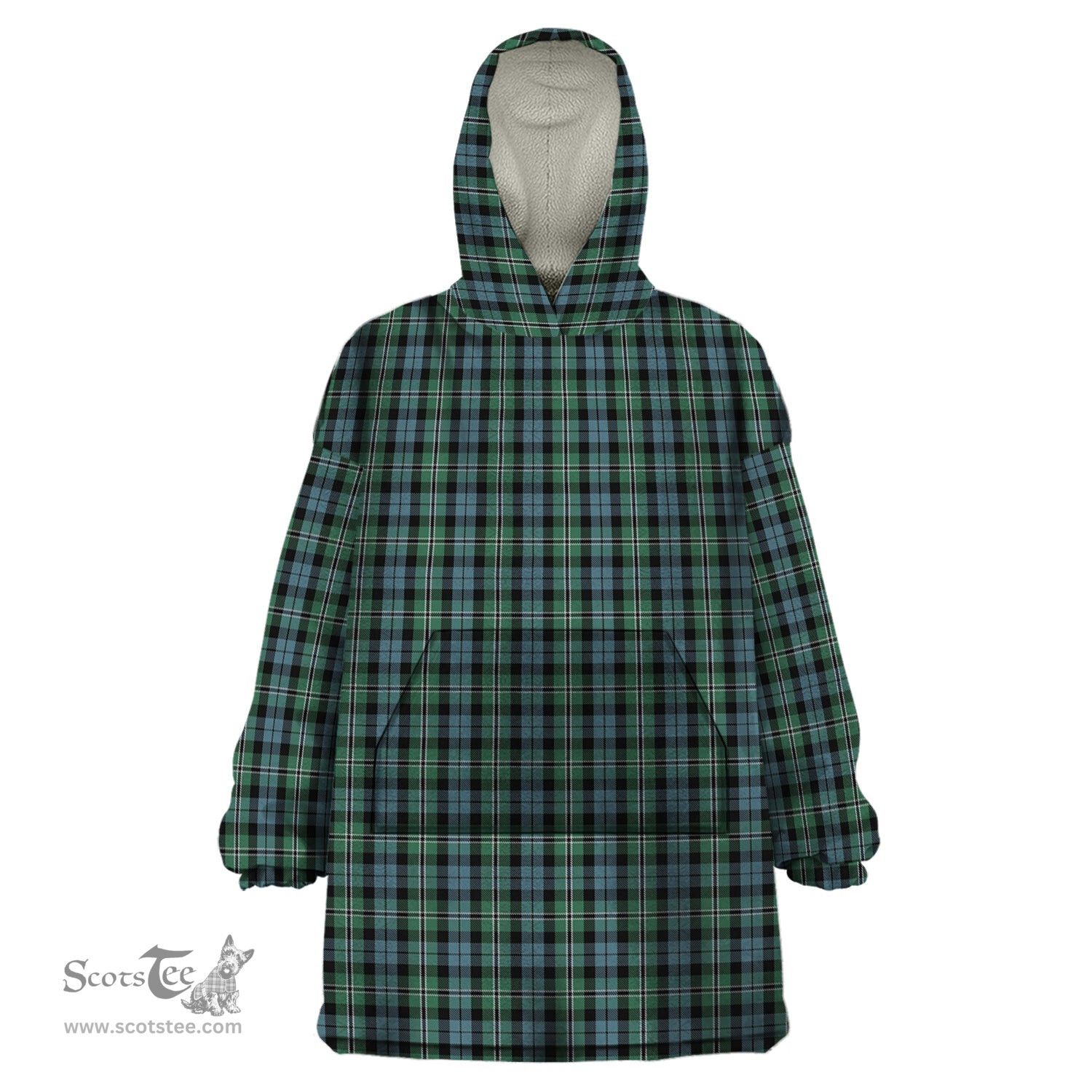 Scottish Melville Clan Tartan Snuggie Hoodie Plaid Wearable Blanket Hoodie