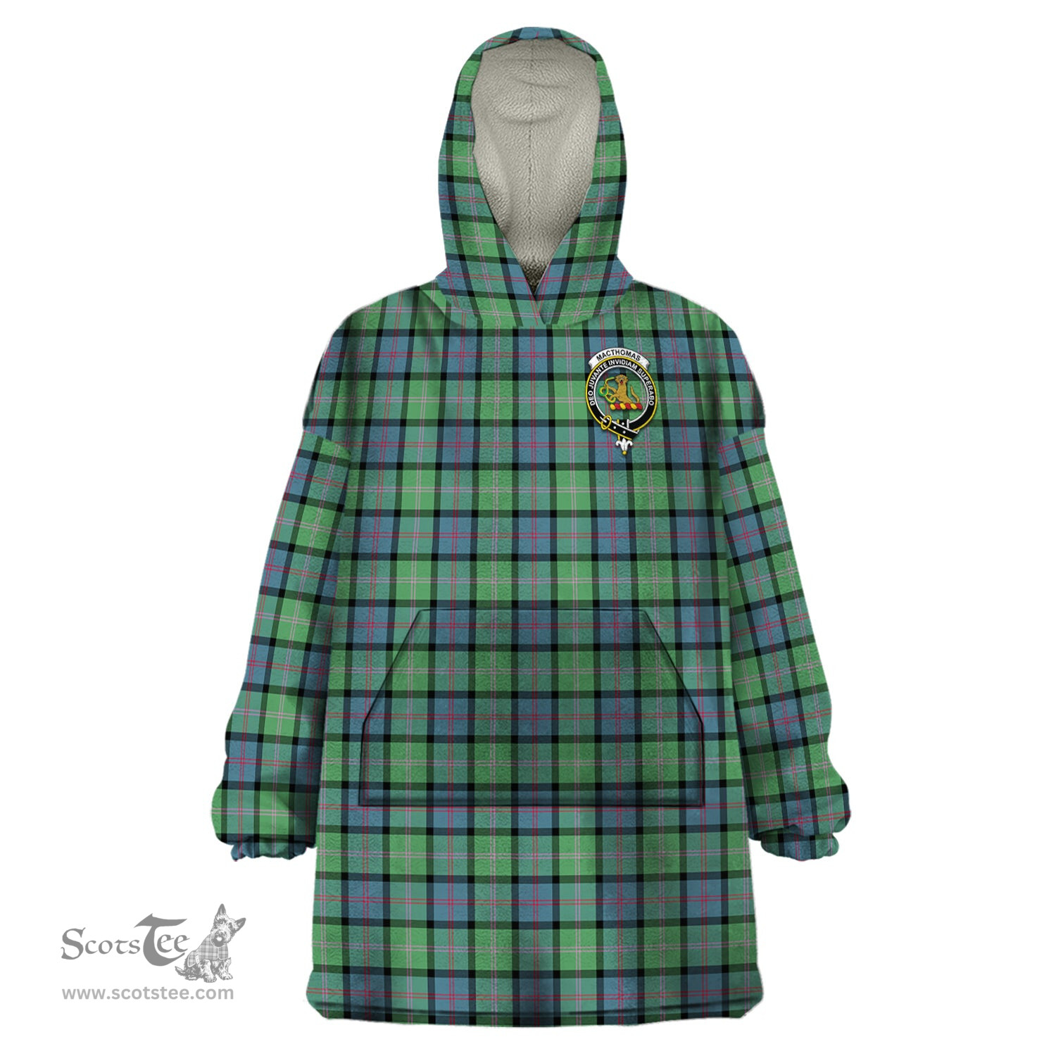 Scottish MacThomas Ancient Clan Family Crest Tartan Snuggie Hoodie Plaid Wearable Blanket Hoodie