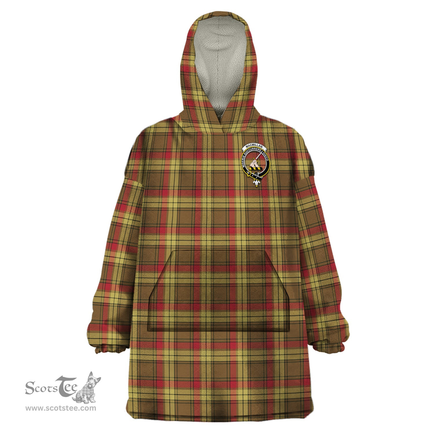 Scottish MacMillan Old Weathered Clan Family Crest Tartan Snuggie Hoodie Plaid Wearable Blanket Hoodie
