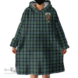 Scottish Melville Clan Family Crest Tartan Snuggie Hoodie Plaid Wearable Blanket Hoodie