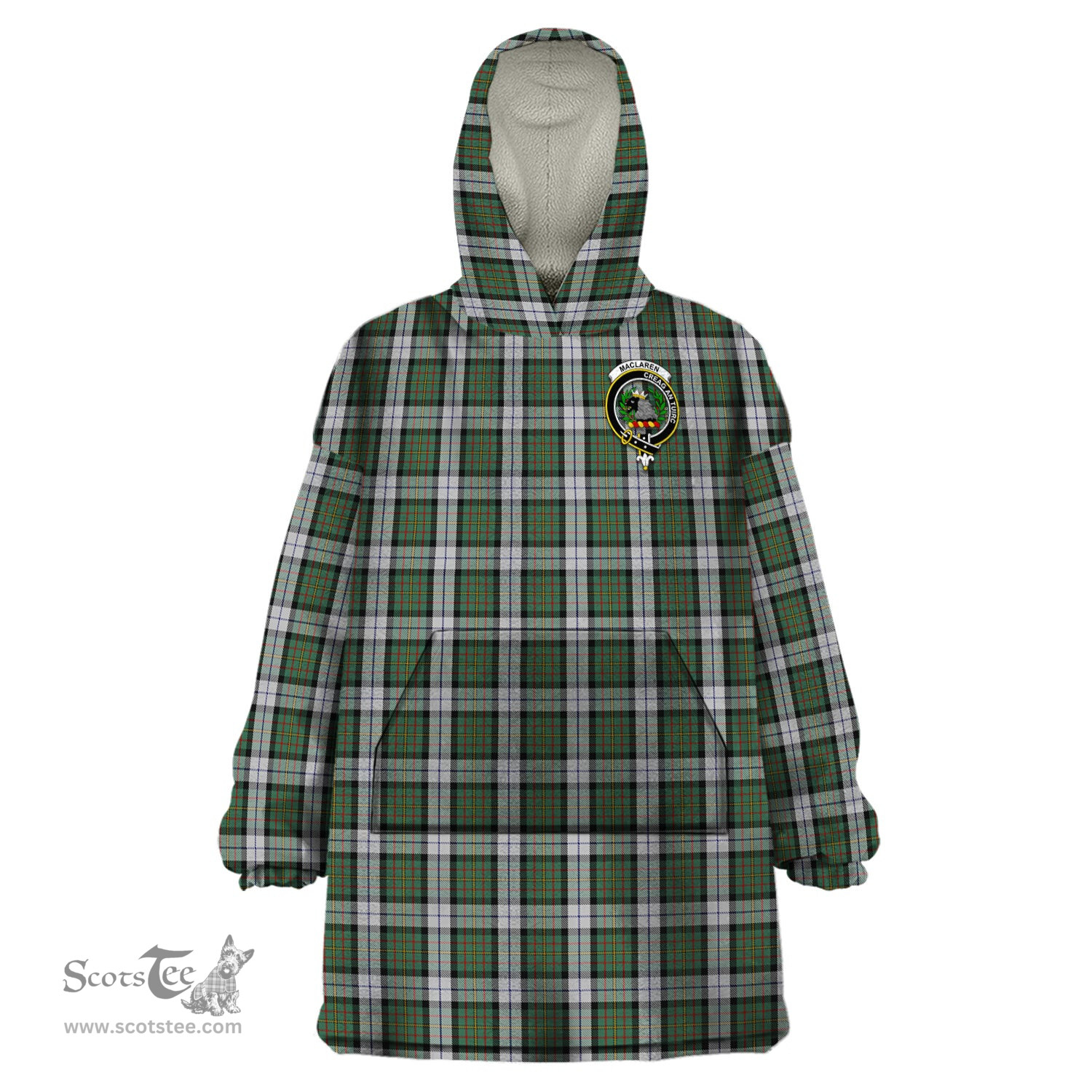 Scottish MacLaren Dress Clan Family Crest Tartan Snuggie Hoodie Plaid Wearable Blanket Hoodie