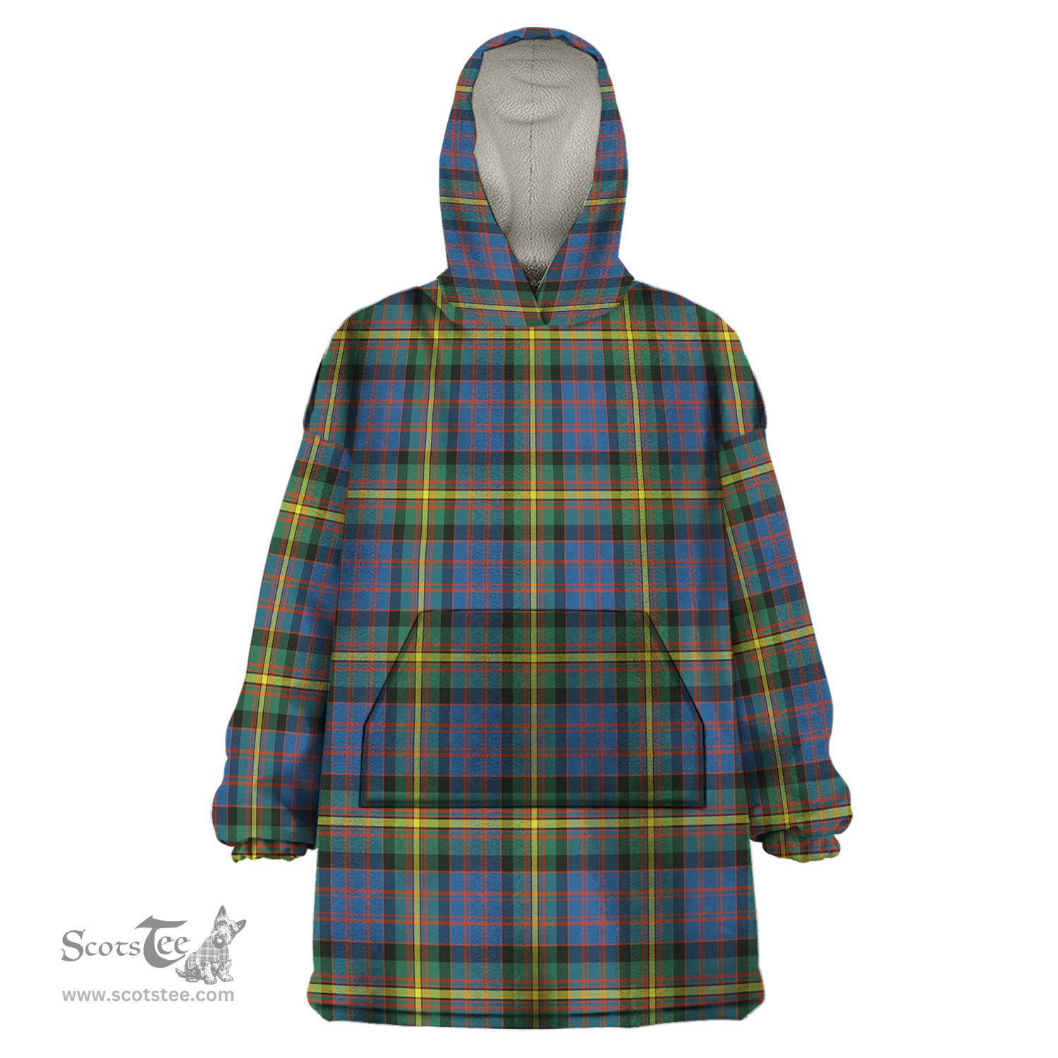 Scottish MacSporran Ancient Clan Tartan Snuggie Hoodie Plaid Wearable Blanket Hoodie