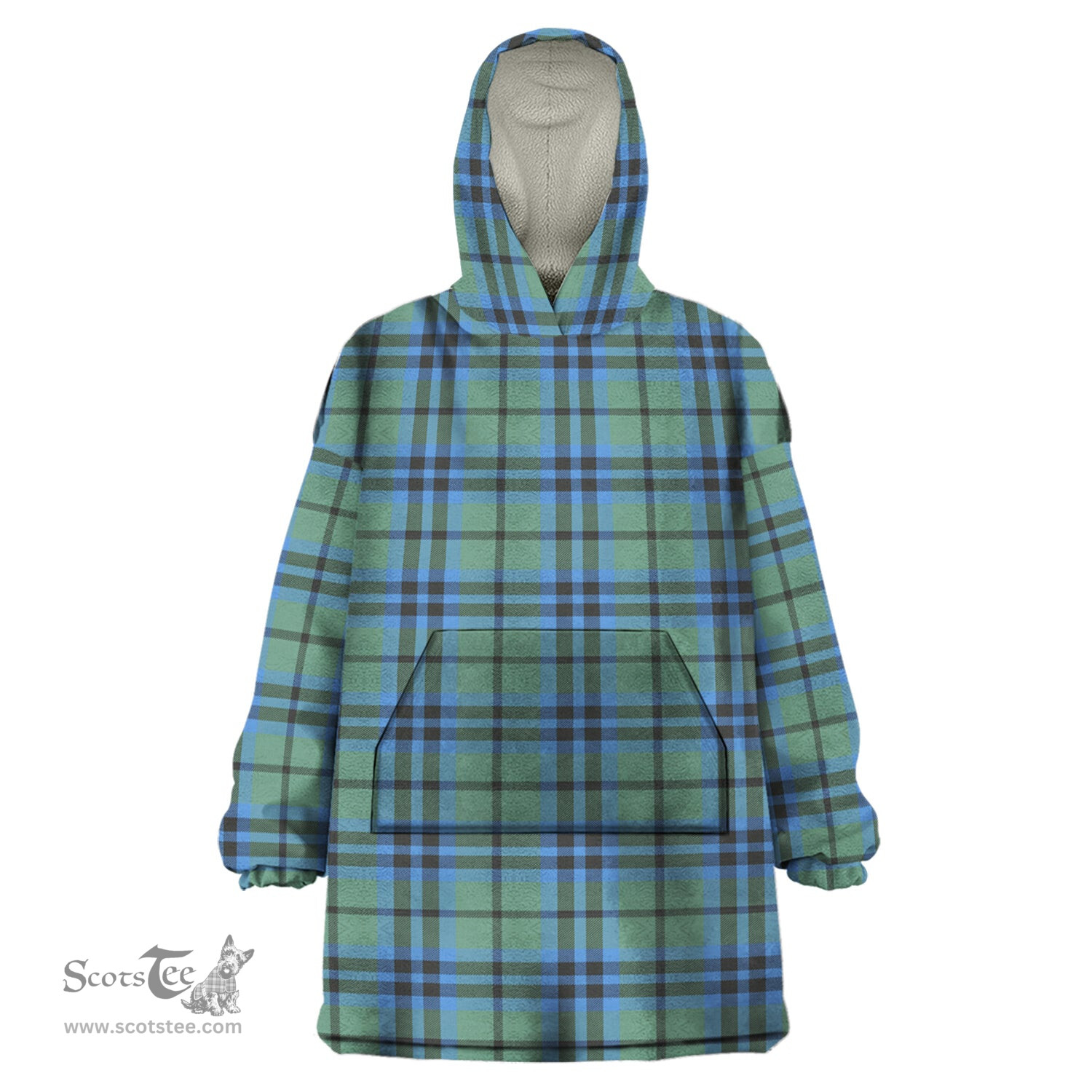 Scottish Marshall Clan Tartan Snuggie Hoodie Plaid Wearable Blanket Hoodie