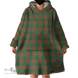 Scottish Menzies Green Ancient Clan Tartan Snuggie Hoodie Plaid Wearable Blanket Hoodie