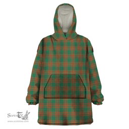 Scottish Menzies Green Ancient Clan Tartan Snuggie Hoodie Plaid Wearable Blanket Hoodie