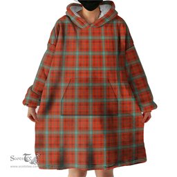 Scottish Morrison Red Ancient Clan Tartan Snuggie Hoodie Plaid Wearable Blanket Hoodie