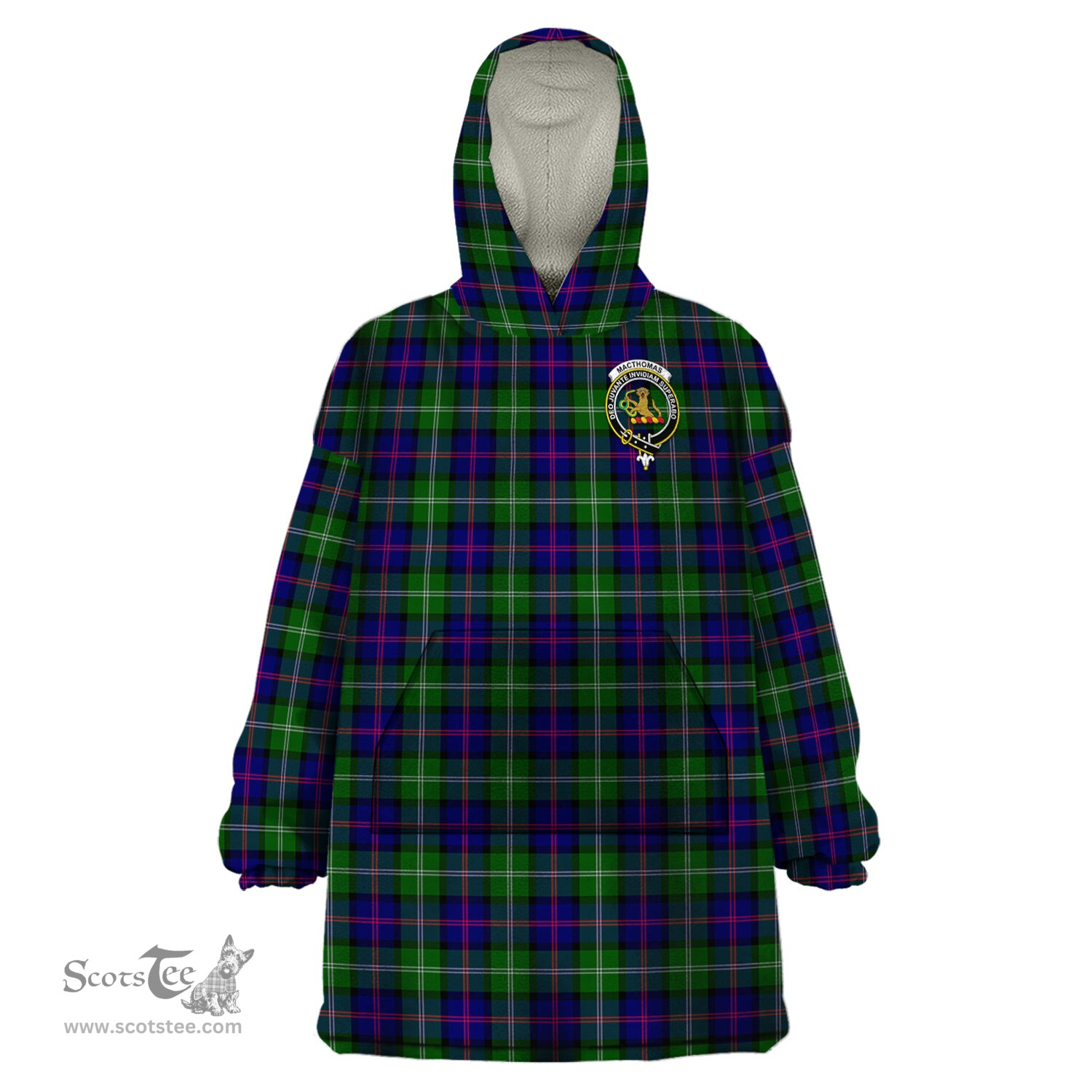 Scottish MacThomas Modern Clan Family Crest Tartan Snuggie Hoodie Plaid Wearable Blanket Hoodie