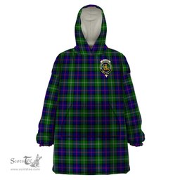 Scottish MacThomas Modern Clan Family Crest Tartan Snuggie Hoodie Plaid Wearable Blanket Hoodie