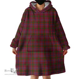 Scottish MacRae Red Clan Tartan Snuggie Hoodie Plaid Wearable Blanket Hoodie