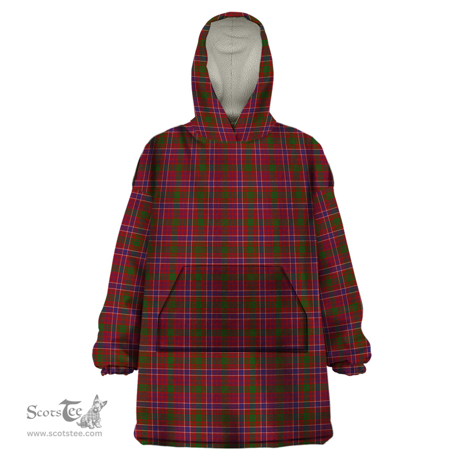 Scottish MacRae Red Clan Tartan Snuggie Hoodie Plaid Wearable Blanket Hoodie