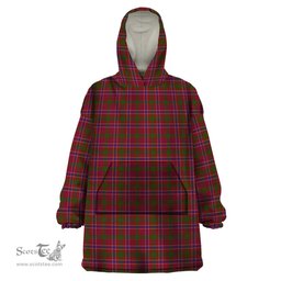 Scottish MacRae Red Clan Tartan Snuggie Hoodie Plaid Wearable Blanket Hoodie