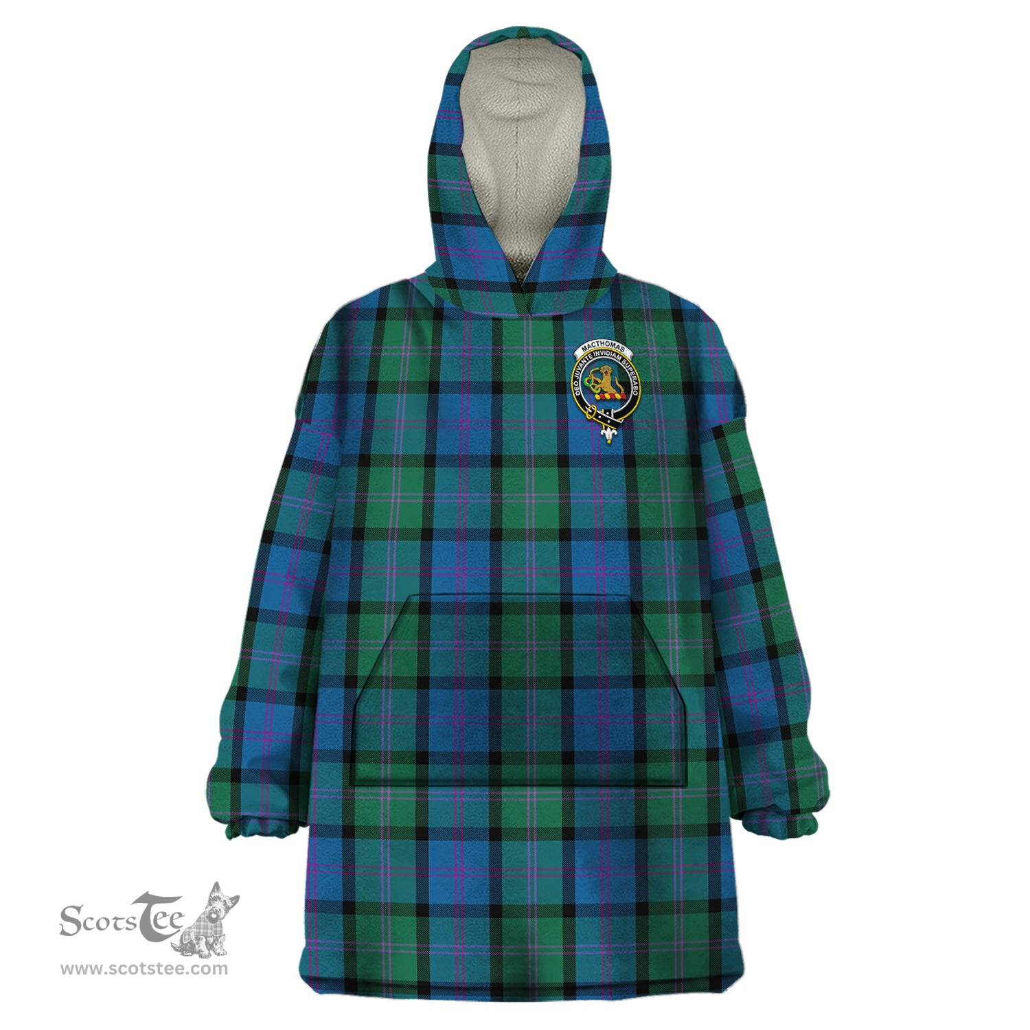 Scottish MacThomas Clan Family Crest Tartan Snuggie Hoodie Plaid Wearable Blanket Hoodie