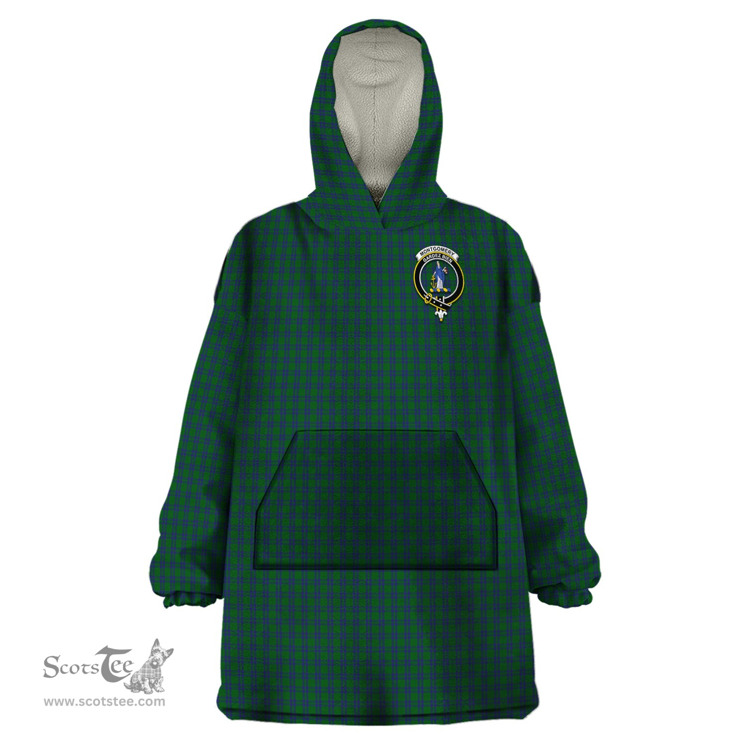 Scottish Montgomery Clan Family Crest Tartan Snuggie Hoodie Plaid Wearable Blanket Hoodie