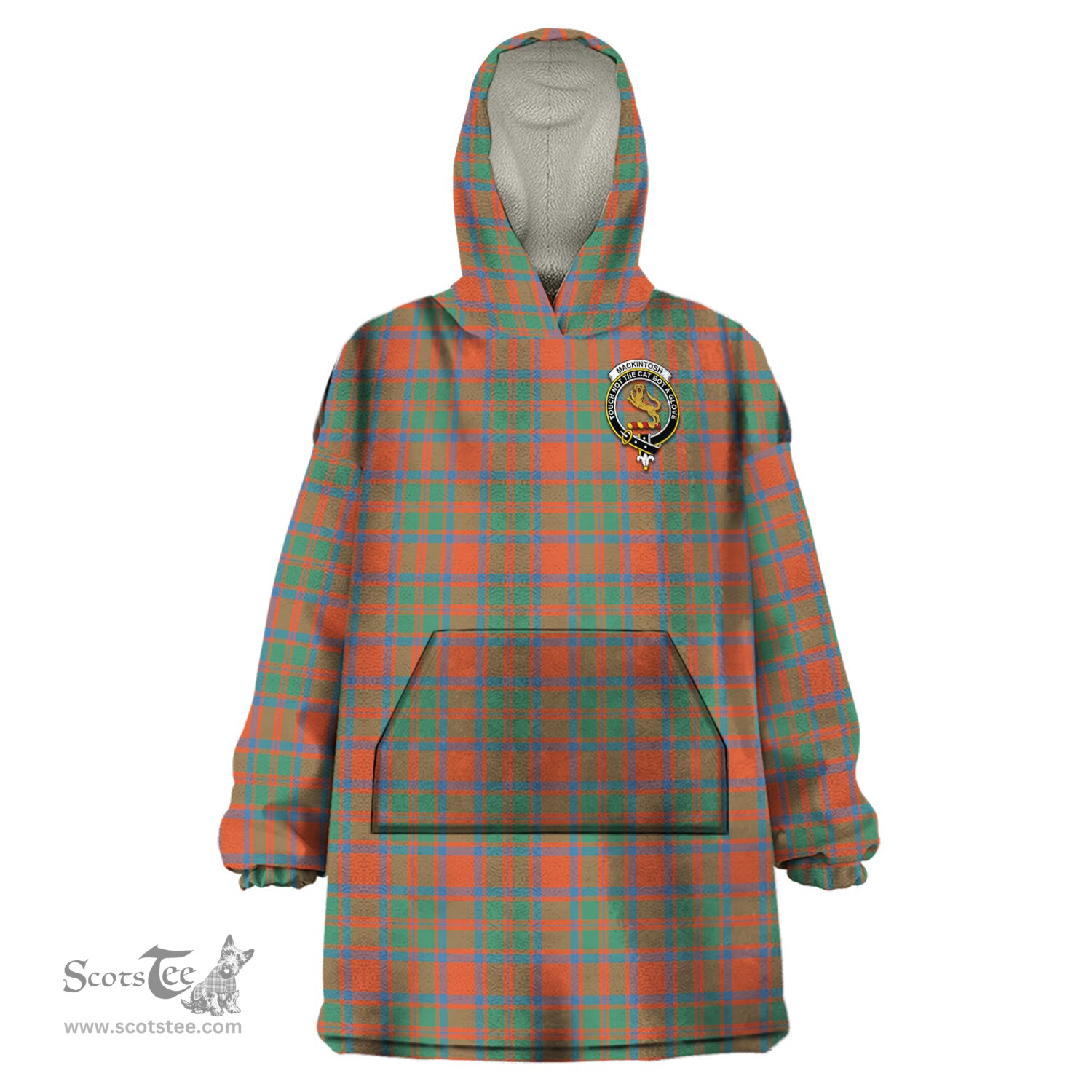 Scottish MacKintosh Ancient Clan Family Crest Tartan Snuggie Hoodie Plaid Wearable Blanket Hoodie