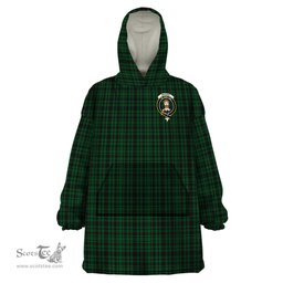 Scottish Menzies Green Clan Family Crest Tartan Snuggie Hoodie Plaid Wearable Blanket Hoodie