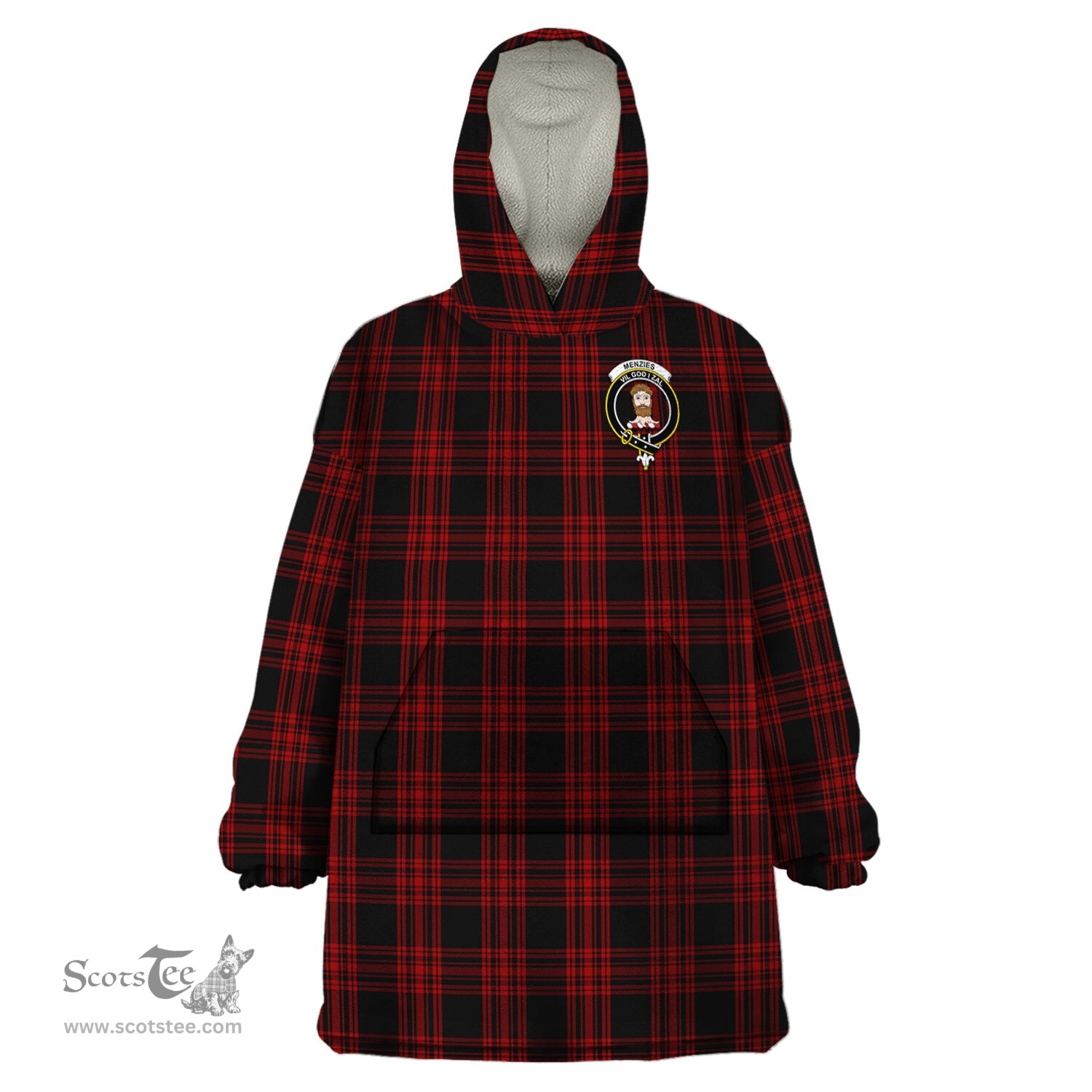 Scottish Menzies Hunting Clan Family Crest Tartan Snuggie Hoodie Plaid Wearable Blanket Hoodie