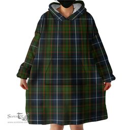 Scottish MacRae Hunting Clan Tartan Snuggie Hoodie Plaid Wearable Blanket Hoodie